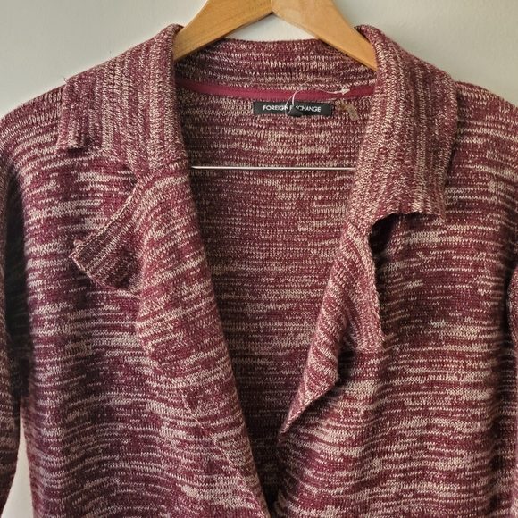 NEW Foreign Exchange Burgundy Longline Cardigan - Picture 4 of 7